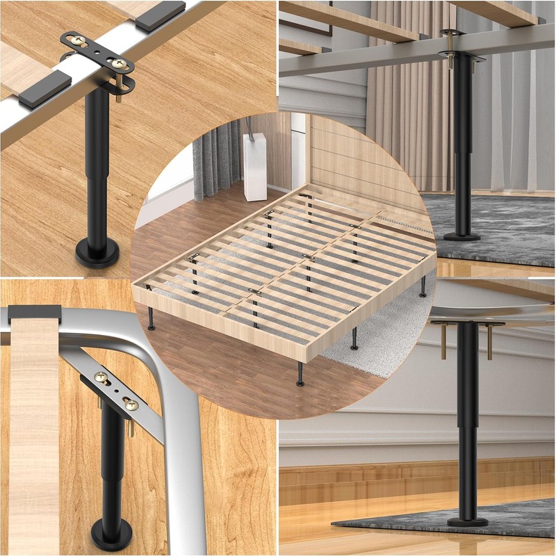 2 Pcs 7"-13" Adjustable Bed Legs, YELIKIT Adjust Height Bed
