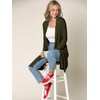 LL WSK1048 Women's Solid Casual Long Sleeve Open Front Long