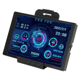 3.5 Inch IPS USB Mini Screen, Computer Temp Monitor, PC CPU HDD Data Monitor, PC Sensor Panel Display, Type C Sub Screen (Black)