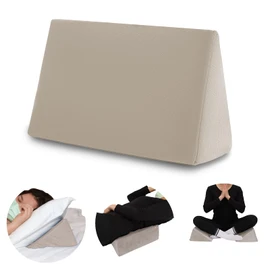 Small Wedge Pillow, Wedge Pillow for Bed Sores, Positioning Pillow, Positioning Wedge, Mini Pillow for Laptop and Yoga, Small Foam Wedge for Chair (1 Unit, Apricot)