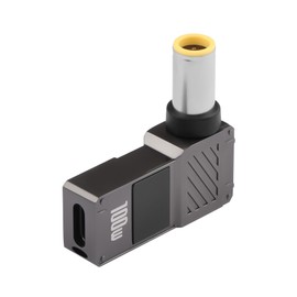 GINTOOYUN 2PCS USB C to Slim Tip Charging Converter Adapter 100W 5A Laptop Type C Female Input to Right Angle Slim Tip Rectangle Plug (7909)