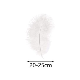 Gotetiso Pack of 20 Ostrich Feathers Soft Feathers White 20-25 cm Bouquet Feather Decorative Feathers DIY Craft Accessories for Wedding Decoration Party Table Decoration Home Decor