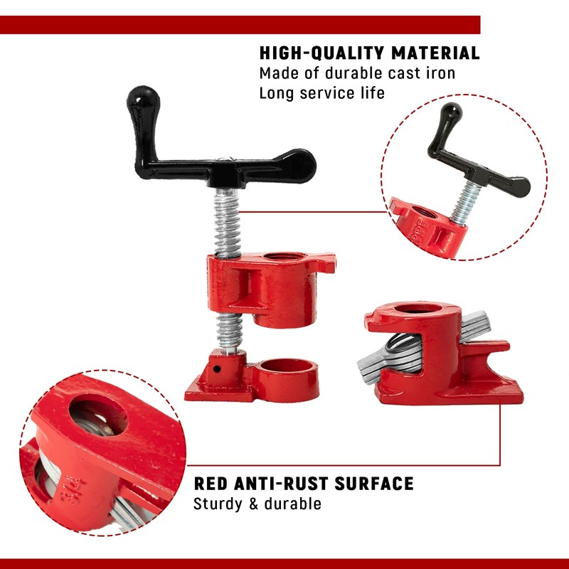 Pipe Clamps 3/4 inch Pipe Clamps for Woodworking Heavy Duty