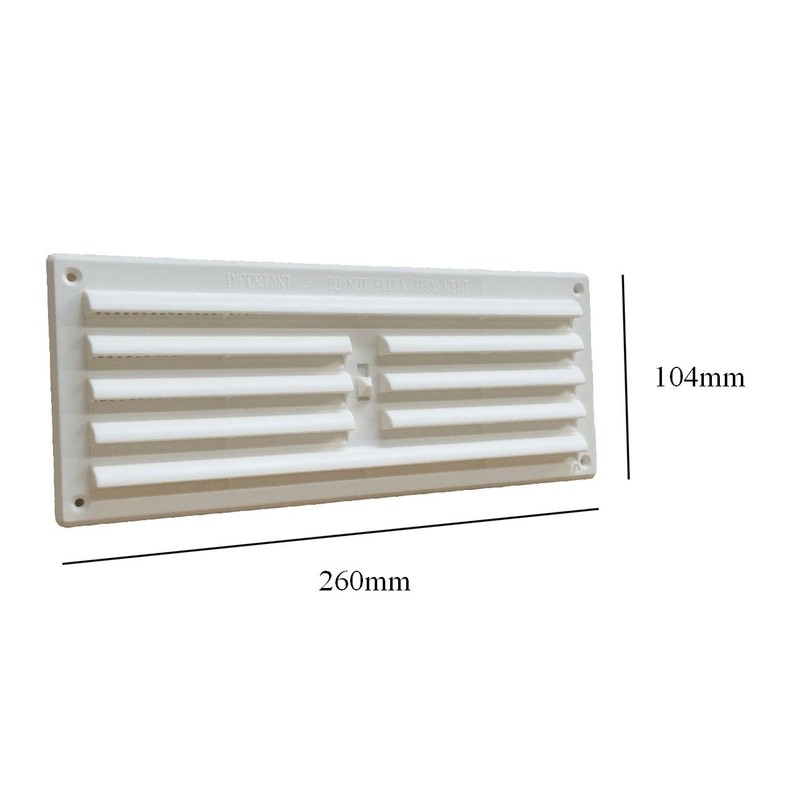 9" x 3" White Plastic Adjustable Air Vent louvre Grille