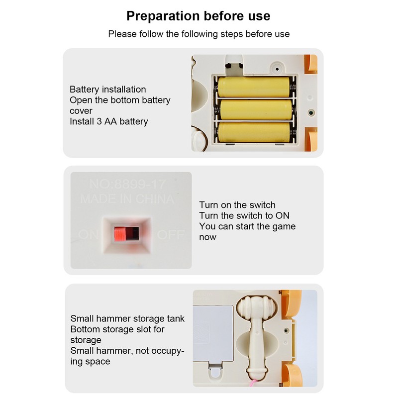 Bus Beat A Mole Toy Educational Sound Light Interactive Musical