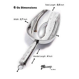 JBscoop Stainless Steel Ice Scoop, Small Metal Food Candy Scoop for Kitchen Bar Party Wedding - 6 Oz