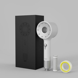 NERO Premium Filtered Shower Head with Vitamin C & Aromatherapy – High Pressure 2-Mode Spa Showerhead with ACF Water Filter for Hard Water, Healthy Skin & Nourished Hair (White)