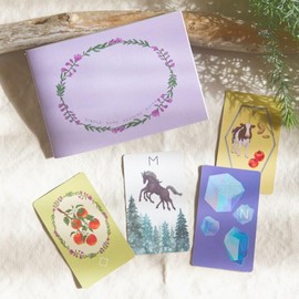 Lilac Rune Card Set with Guide Book for the First Time | AMENOMAME | 25 Cards with Japanese Guide Book