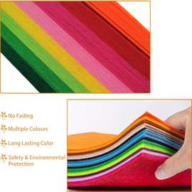 BOBISHE Felt 40 Colours Craft Felt 30 x 20 cm Felt Fabric for Crafts Polyester Felt Fabric Colourful Felt Sheets with Sewing Accessories Felt Sheets Felt Sheet Set for Projects Patchwork DIY Crafts