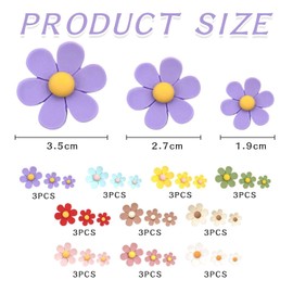 EOWVISN 30 Pieces Flower Refrigerator Magnets, Cute Refrigerator Magnets, 3D Whiteboard Magnets, Colorful Decorative Magnets, Suitable For Message Boards, Refrigerators, Photo Walls