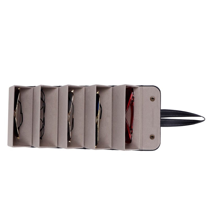 5‑Slot Travel Sunglasses Organizer Eyeglasses Storage Case Box Hanging Glasses
