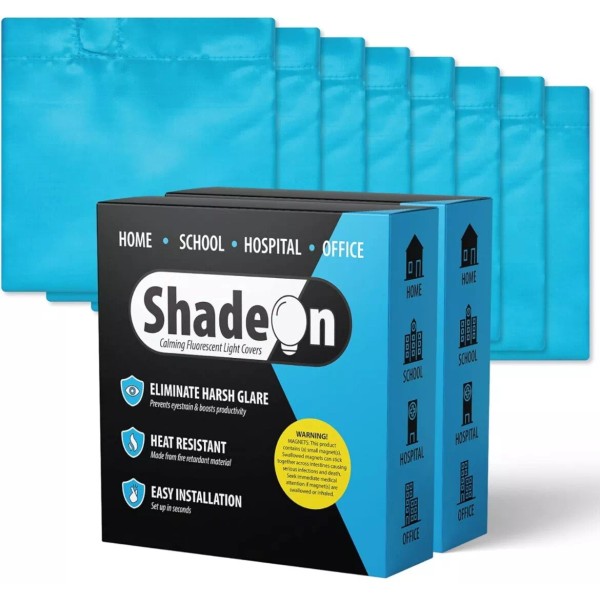 ShadeOn 24" x 48" Magnetic Fluorescent Light Covers (8-Pack)