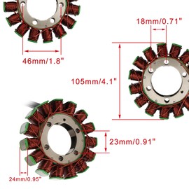 WOOSTAR 15 Coil 3 Wire Stator Magneto Replacement for Ninja ZX1000 ZX-10R 2011-2020 2023 ZX-10 2024 ZX6R 2013-2018 ABS ZX636 2013-2017 H2 SX 2018 H2 SX SE 2019-2023 OEM 21003-0107