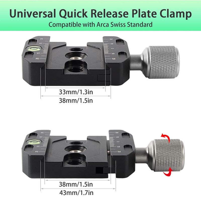Sequpr 50 mm Quick Release Plate Clamp Compatible with Arca-Swiss,