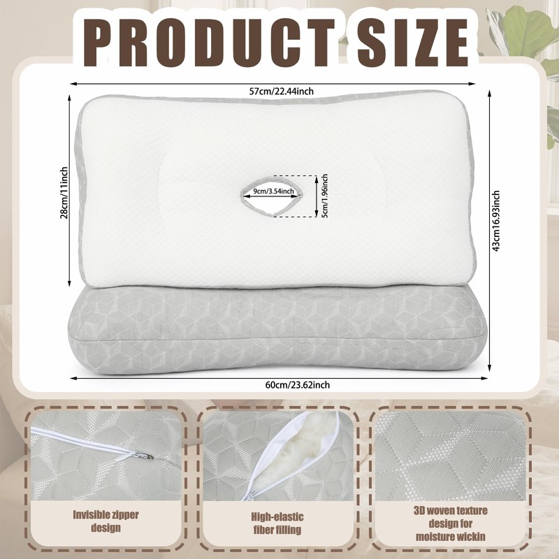 Lounsweer 2 in 1 Ear Piercing Pillow with Small Holes