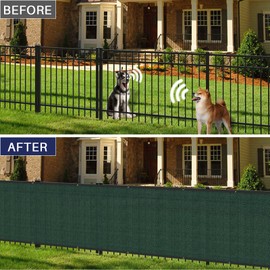 Windscreen4less Privacy Fence Screen Heavy Duty Windscreen Fencing Mesh Fabric Shade Net Cover with Brass Grommtes for Outdoor Wall Garden Yard Pool Deck, 8'x5' Green