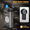 SEMKONT Triple Jet Flame Cigar Lighter with Cutter, Windproof Butane