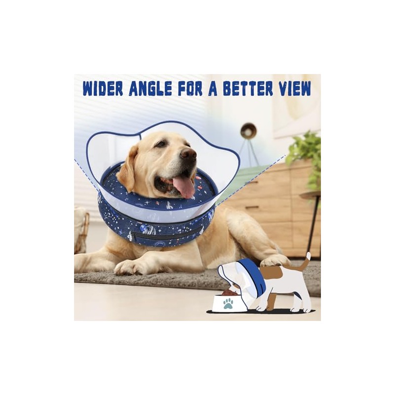 Elevated Inflatable Dog Cone Collar to Stop Licking, Dog Donut