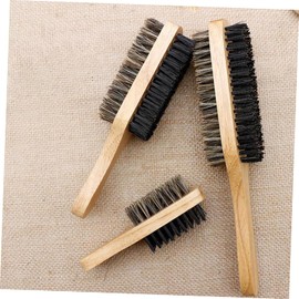 Mikinona Beard Styling Tool Portable Beard Brush Bristles Non-irritating Material Wooden Handle for Men's Accessories