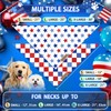 Oritasy Checkered 4th of July Dog Bandanas, 2-Pack Triangle Reversible