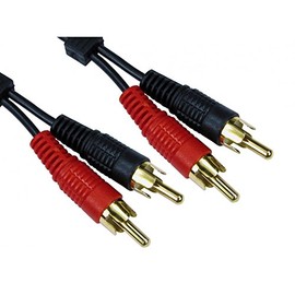 World of Data 1m TWIN RCA Cable - 100% Copper Wire - Phono - 24k Gold - Male to Male - Left & Right Audio - Stereo - 2RCA - 2xRCA 4 PACK