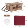 HYBDAMAI Wicker Picnic Basket for 4 with Waterproof Picnic Blanket