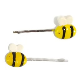 BUMBLE BEE Insect Bobby PIn Hair Clip Accessory - Set of 2 Handmade