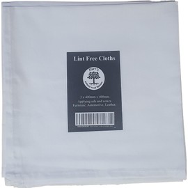 Parr's Lint Free Cloths- Pack of 3 x 400mm x 400mm- Apply Oils Waxes Dyes Polish