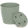 7 Inch Self-Watering Bamboo Planter (Sage Green) - Round -