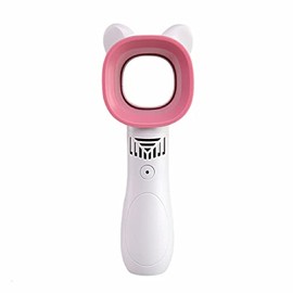 GladGirl Cat Ear Handheld Fan - White and Pink
