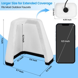 Seatern Outdoor Foam Faucet Covers for Winter, Large Size 6.7" L x 5.2" W x 7" H Freeze Protection Foam Spigot Protector (2 Pack) for Outside Water Spigot Insulation