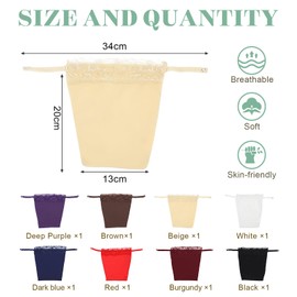 VEGCOO 8 Pcs Lady Lace Clip-on Mock Camisole Bra Insert Overlay Modesty Panel Vest, Lady Lace Modesty Panels for Low Cut Tops, Mock Camisole Insert Anti Peep Invisible Bra Vest for Women & Grils