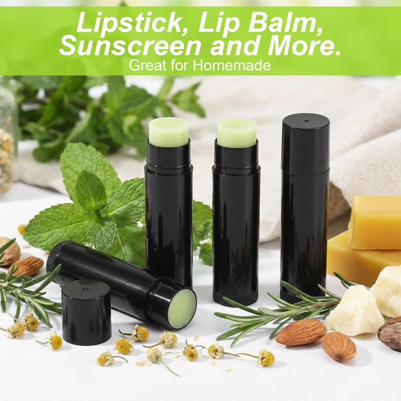 100 Pack 5ml Black and Green Lip Balm Containers with