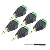 5Pcs 3.5mm Audio Terminal Block Connector, Gold Plated TS 2