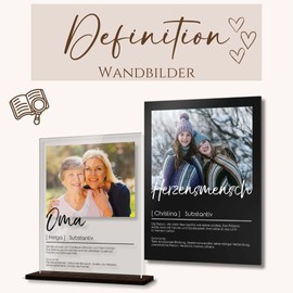 CHRISCK design Photo Gift with Bestie Definition - Individual Gift Best Friend - BFF Gifts for Birthday - Illuminated Acrylic Glass Picture with Photo