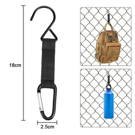 4PCS Fence Hooks S Type Hardware Hook Metal Hooks Baseballs Bucket with Balls Metal snap Hooks Hanging s Shaped Hook s Hooks for pots Pans Bolt s-Hook to Rotate,Black