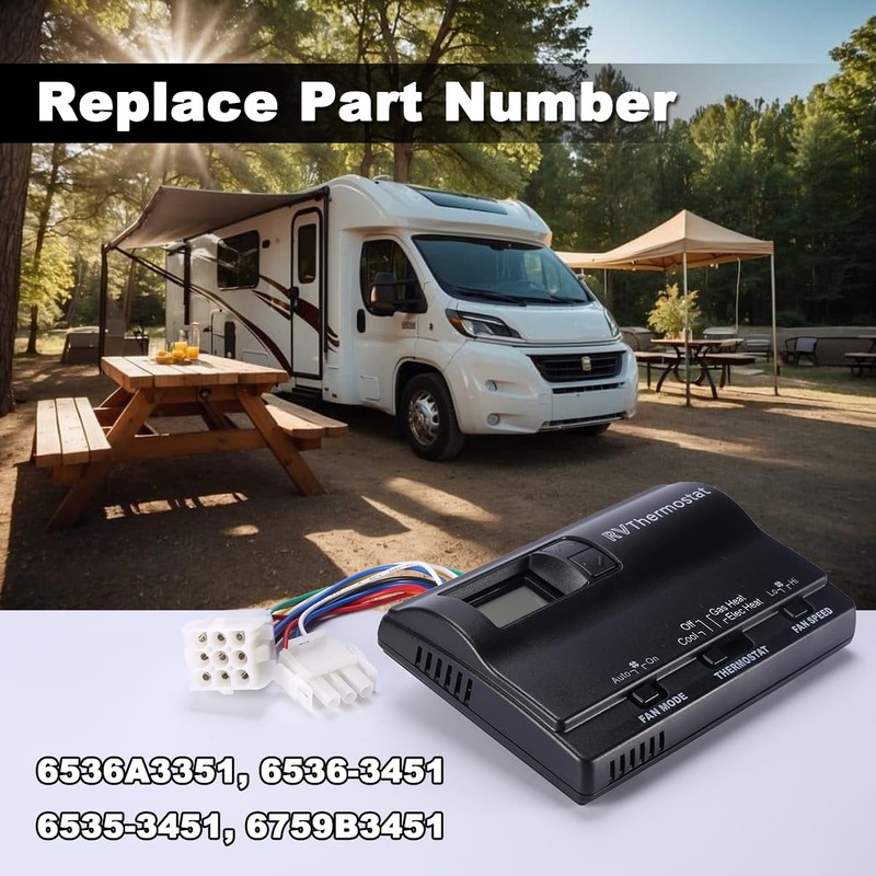 RV Upgrade 6536A3351 - Digital Heat/Cool Thermostat - Compatible with