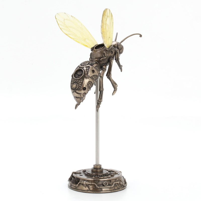 Veronese Design 10 5/8" Steampunk Hornet On Display Stand Resin