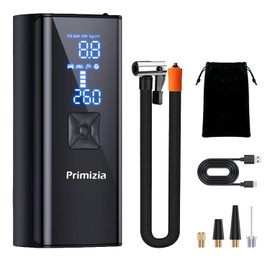 Primizia Elektrische Luftpumpe,Fahrradpumpe Elektrisch150PSI,Fahrradpumpe Elektrisch Luft mit LED-LICHT,Akku Luftpumpe für Auto, Fahrrad, Motorrad, Ball