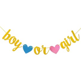 Gender Reveal Decoration, Boy or Girl Letters Bunting Banner, Baby Shower BirthdayBoy or Girl Banner Baby Shower Decorations Gender Pregnancy Announcement Decoration Boys Girls