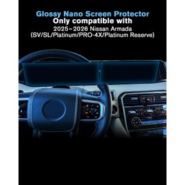 WEIPIN For 2025~2026 Nissan Armada (SV/SL/Platinum/PRO-4X/Platinum Reserve) Screen Protector Nano Anti-Scratch Ultra-Tough Touchscreen *2 + Dashboard *2 Accessories - No More Scratch&Fingerprint
