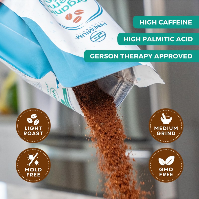 PE Premium Enema Organic Coffee for Enemas. Light Roast, Medium