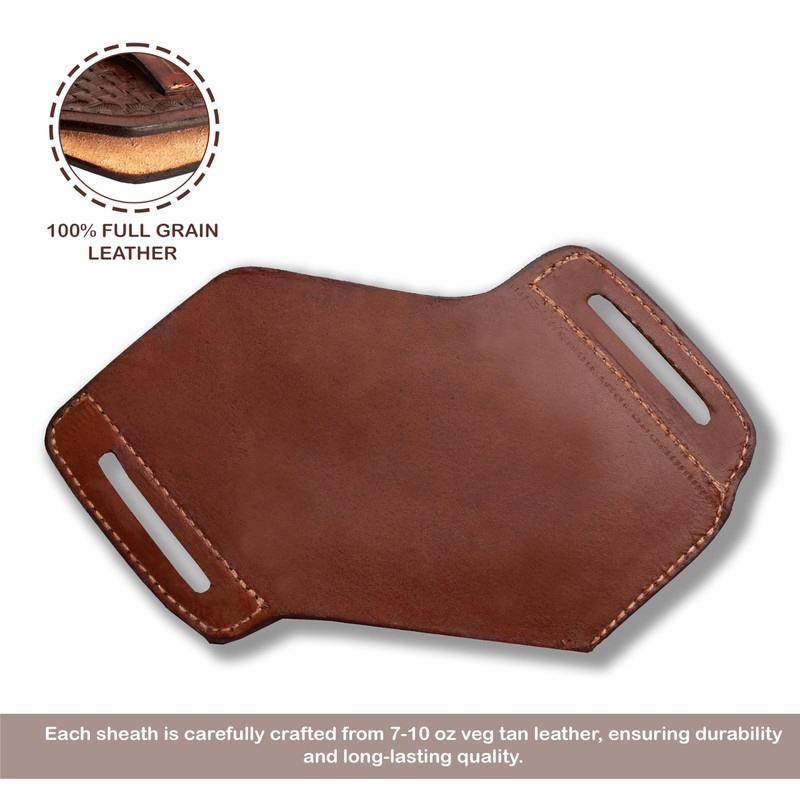 Leather Knife Sheath for Belt Pocket Folding Knife Holder Compact