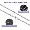 JENCVNL 2/3/4/5/6mm Twist Rope Chain, Stainless Steel Silver Rope Chain