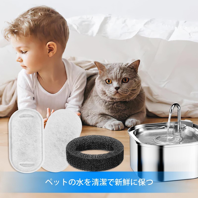 Cunina 10 + 10 Pcs Cat Water Fountain Filter, 1.2