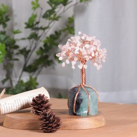 Nupuyai Tree of Life Crystal Tree Figures for Home Decoration, Wire Wrap Gemstone Money Tree for Fengshui Reiki Healing