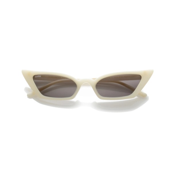 GLVSS Brand 'The Flirt' Rectangle Cat Eye Sunglasses White Frame