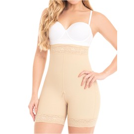 M&D 0327 High Waist Body Shaper Butt Lifter Slimmer Shorts | Fajas Levanta Cola Beige