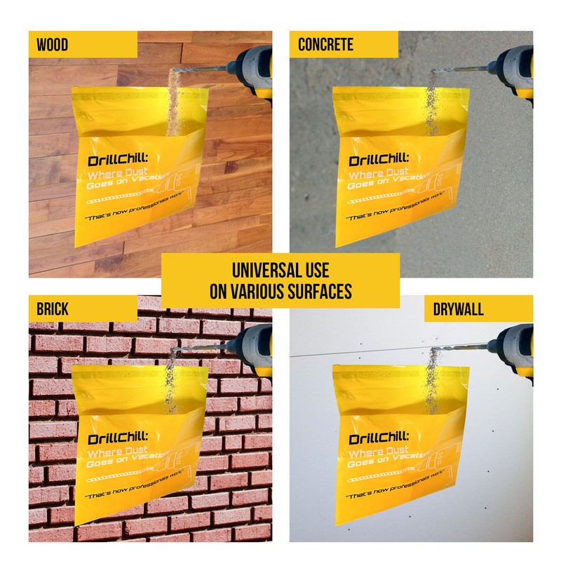DrillChill Drilling Dust Catcher Bags - 30PCS Disposable Yellow Dust