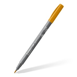 STAEDTLER Brush Pen Pigment Arts, Goldocker, Premium Pigmented Drawing Ink, Brush Tip for Variable Line Width, Waterproof, Quick-Drying, Brush Pen Single Pen, 371-16